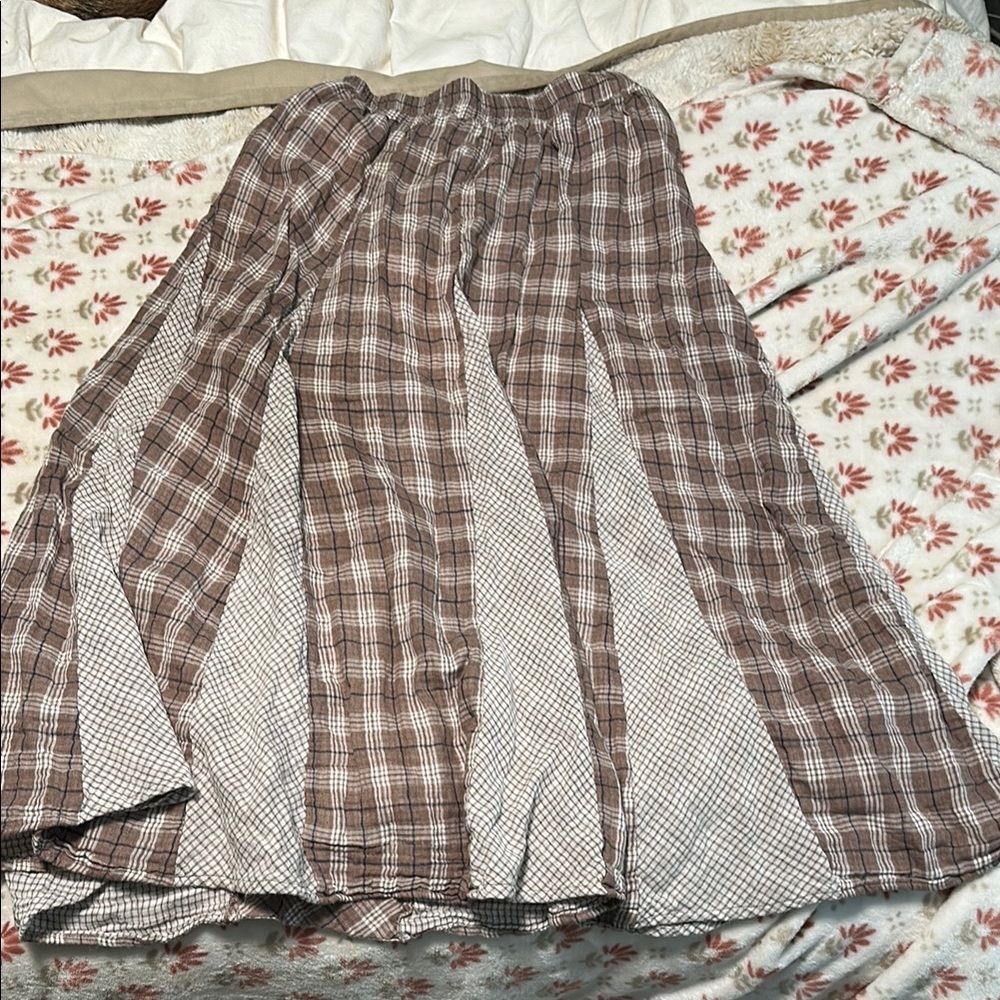 Bohme Plaid Midi skirt EUC